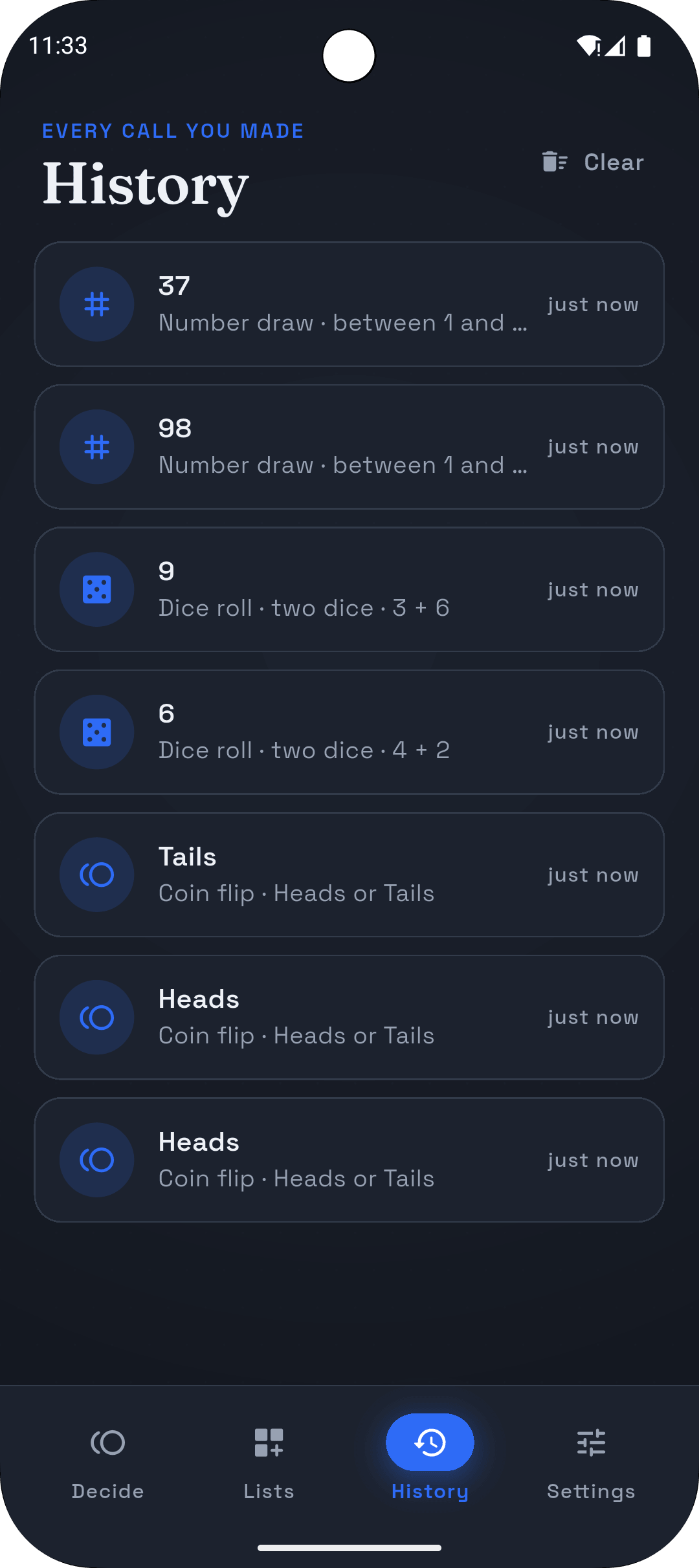 Lists feature